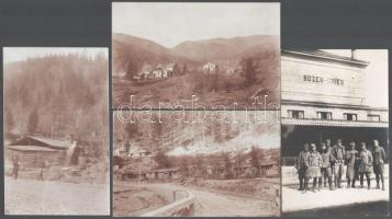 cca 1917-1918 Úzvölgye, vegyes katonai fotó tétel, 10 db, némelyik hátoldalon feliratozva, 13×9 cm