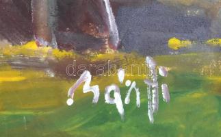 Bánfi jelzéssel: Dombos táj. Olaj, karton. Sérült, foltos. 33×43 cm