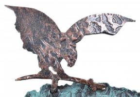 Nagy-Magyarország és Csonka-Magyarország Turullal, fém plasztika, 16×15 cm