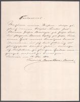 1902 Sarlósár, Friedrich Baron Bors von Borsod (1839-1909) kézzel írt végrendelete, borítékban