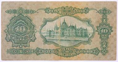 1929. 10P "B037 053266" T:III ly.
Hungary 1929. 10 Pengő "B037 053266" C:F hole...