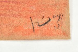 Szőnyi (Steidl) Jenő (1902-1993): "Nyári délután" (Bp., Rhédey utca, teniszpályák). Paszte...