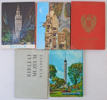 5 db MODERN képeslap füzet / 5 modern postcard booklets (Toledo, Cairo, Budapest, Sevilla, Egypt)
