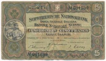 Svájc 1942. 5Fr T:III- Switzerland 1942. 5 Francs C:VG