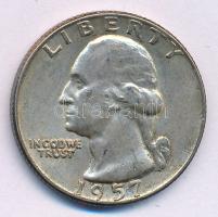 Amerikai Egyesült Államok 1957D 1/4$ Ag Washington T:2 USA 1957D 1/4 Dollar Ag Washington C:XF Krause KM#164