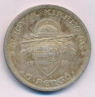 1938. 5P Ag "Szent István" T:2 patina, ph. 
Adamo P8.1