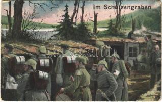 Im Schützengraben / WWI German military, soldiers in the trenches. M.B.L. 1492. (EB)