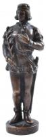 Szent Imre, bronz színű fém figura, alján Lovass G. Ipartelepe Budapest felirattal, m: 12,5 cm