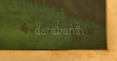 Gaal Lajos jelzéssel: Faluvége. Olaj, papír. Üvegezett fa keretben. 24,5×34 cm