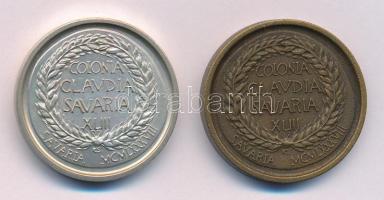 Kiss Sándor (1925-1999) 1988. "MÉE Caesar Claudius" Ag és Br emlékérem pár (20g/0.835/29mm...
