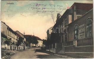 1916 Pokratice, Pokratitz; Strasse, Garten Saal des Ferdinand Bi. / street, restaurant (EK)