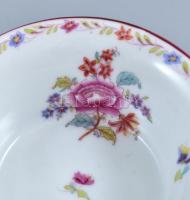 Herendi porcelán virágmintás asztali kínáló, kézzel festett, jelzett, hajszálrepedéssel, d: 10,5 cm,...
