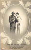 Dein will ich stets gedenken! / WWI Austro-Hungarian K.u.K. military, romantic couple. Amag 760/2.