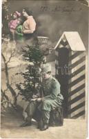 1916 Vianocny Pozdrav / WWI Austro-Hungarian K.u.K. military, Christmas greetings (EK)