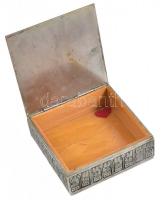 Iparművész réz dobozka Budapest látképpel. Jelzés nélkül 12x12 cm