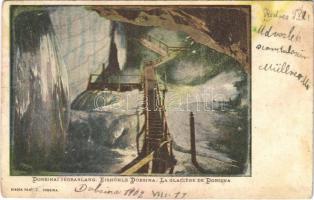 1902 Dobsina, Dobschau; Dobsinai jégbarlang. Fejér E. kiadása / Eishöhle Dobsina / ice cave, interior (szakadás / tear)