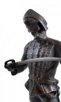 Kisfaludi Strobl Zsigmond (1884-1975): Huszár. Bronz, jelzett, m: 26 cm
