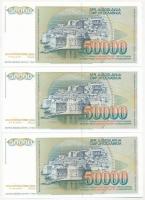 Jugoszlávia 1987. 20000D (3x, sorszámkövetők "AF 9498760 - AF 9498762") + 1988. 50000D (3x...