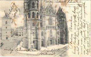 1905 Kassa, Kosice; Urbán torony és Dóm részlet. Breitner Mór kiadása / cathedral, tower (fl)