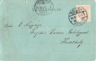 1899 Kassa, Kosice; Dóm és Forgács utca. Breitner Mór kiadása / cathedral, street view (ázott / wet ...