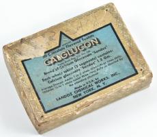 Calglucon Calcium Sandoz tabletta doboz War package felirattal, II. világháború, katonáknak adott doboz. 10x8x2 cm