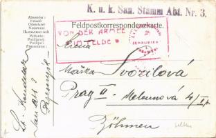 1916 Isonzo-Armee 1915 feliratú jelvény képe tábori postai levelezőlapon / WWI Austro-Hungarian K.u....