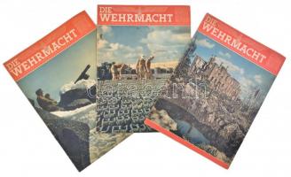 1942 Die Wehrmacht 1942. nov. 11., 25., dec. 23. számai. Német nyelven. Gazdag képanyaggal illusztrált.