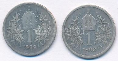 Ausztria 1893-1899. 1K Ag "Ferenc József" (2xklf) T:3
Austria 1893-1899. 1 Corona Ag &quo...