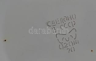 Régi CCCP szovjet zománcozott fém tál, jó állapotban, d: 31,5 cm