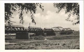 Máramarossziget, Sighetu Marmatiei; Tiszai híd. Bozsuk Gyula kiadása / bridge (vágott / cut)