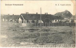 Királyháza, Korolevo, Královo nad Tisou; MÁV vasúti kólonia. Kiadja Winkle L. 1664. 1915. / Hungarian State Railways colony (fl)