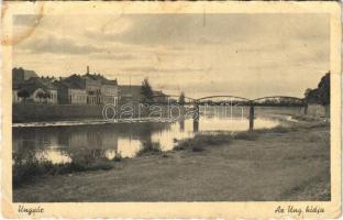 Ungvár, Uzshorod, Uzhhorod, Uzhorod; az Ung hídja / bridge (ázott / wet damage)