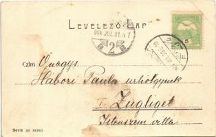 1904 Budapest I. Tabán, Szent Gellérthegyi tájkép, utcakép / Aussicht vom Blocksberg (fl)