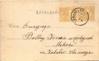 1900 Lengyeltóti, Fő tér, Schwarzenberg Miksa üzlete és saját kiadása (r)