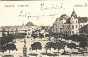 1904 Szentes, Kossuth tér és Kossuth utca, Szepe Károly üzlete. Untermüller Ernő kiadása (szakadás / tear)