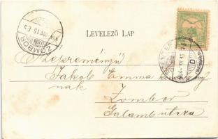 1904 Szentes, Kossuth tér és Kossuth utca, Szepe Károly üzlete. Untermüller Ernő kiadása (szakadás /...