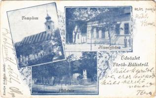 Törökbálint, Török-Bálint; Templom, Községháza, Plébánia. Eckstein Adolf kiadása. Art Nouveau, floral (EM)