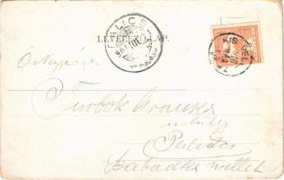 Törökbálint, Török-Bálint; Templom, Községháza, Plébánia. Eckstein Adolf kiadása. Art Nouveau, flora...