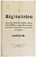 A rögtönítélési jog gyakorkolhatására ujabban módosított és 1846-ik évi május 19-én kiadott legfelsőbb határozattal kegyelmesen jóváhagyott szabályok. Pest, 1862.- Károlyi 10p.