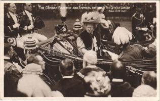 1907 The German Emperor and Empress entering the City of London. Wilhelm II and Augusta Victoria of Schleswig-Holstein