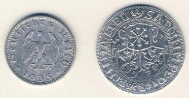 Német Államok/Szászország 1622. 8 Kippergroschen Alu utánverete T:1 + Német 3. Birodalom 1935D 50Pf T:3