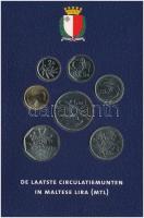Málta 1998-2002. 1c-1L (7xklf) forgalmi összeállítás, karton "DE TIEN NIEUWE EU-LIDSTATEN (A tí...