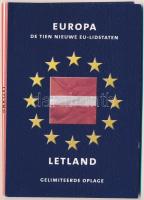 Lettország 1992-2003. 1s - 2L (8xklf) forgalmi összeállítás, karton DE TIEN NIEUWE EU-LIDSTATEN (A tíz új Eu tagállam) dísztokban T:1- Latvia 1992-2003. 1 Santims - 2 Lati (8xdiff) coin set in cardboard DE TIEN NIEUWE EU-LIDSTATEN (The ten new EU member states) case C:AU
