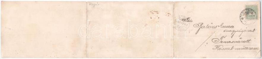 1899 (Vorläufer) Kolozsvár, Cluj, Klausenburg; Három részes kihajtható panorámalap / 3-tiled folding...