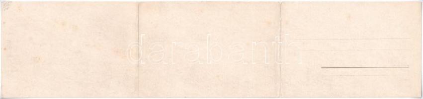 Kolozsvár, Cluj, Klausenburg; Három részes kihajtható panorámalap / 3-tiled folding panoramacard