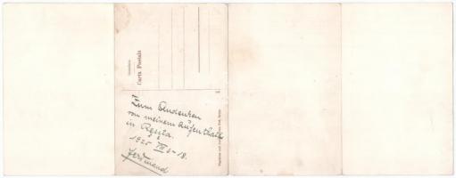 Resicabánya, Resita Montana; vasgyár. Négy részes kihajtható panorámalap / iron works, factory. 4-ti...