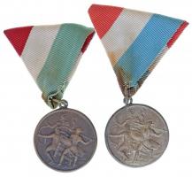 1938. Leventeverseny I. és III. helyezettnek járó Br díjérem mellszalagon T:2-