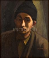 Vietorisz Mária (1905-1935): Kucsmás fiú, 1929. Olaj, vászon, restaurált. Kissé kopott fa keretben. 49x42,5 cm