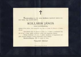 1908 Besztercebánya rendőrkapítány gyászjelentése nyomtatványként elküldve / Obituary of Police-chief of Banská Bystrica