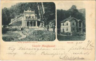 1900 Menyháza, Monyásza, Moneasa; meleg gyógyfürdő szálloda, Sata lak / spa hotel, villa (fl)